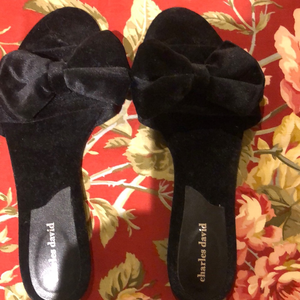 Charles David Black Velvet w/Blow Slip On
